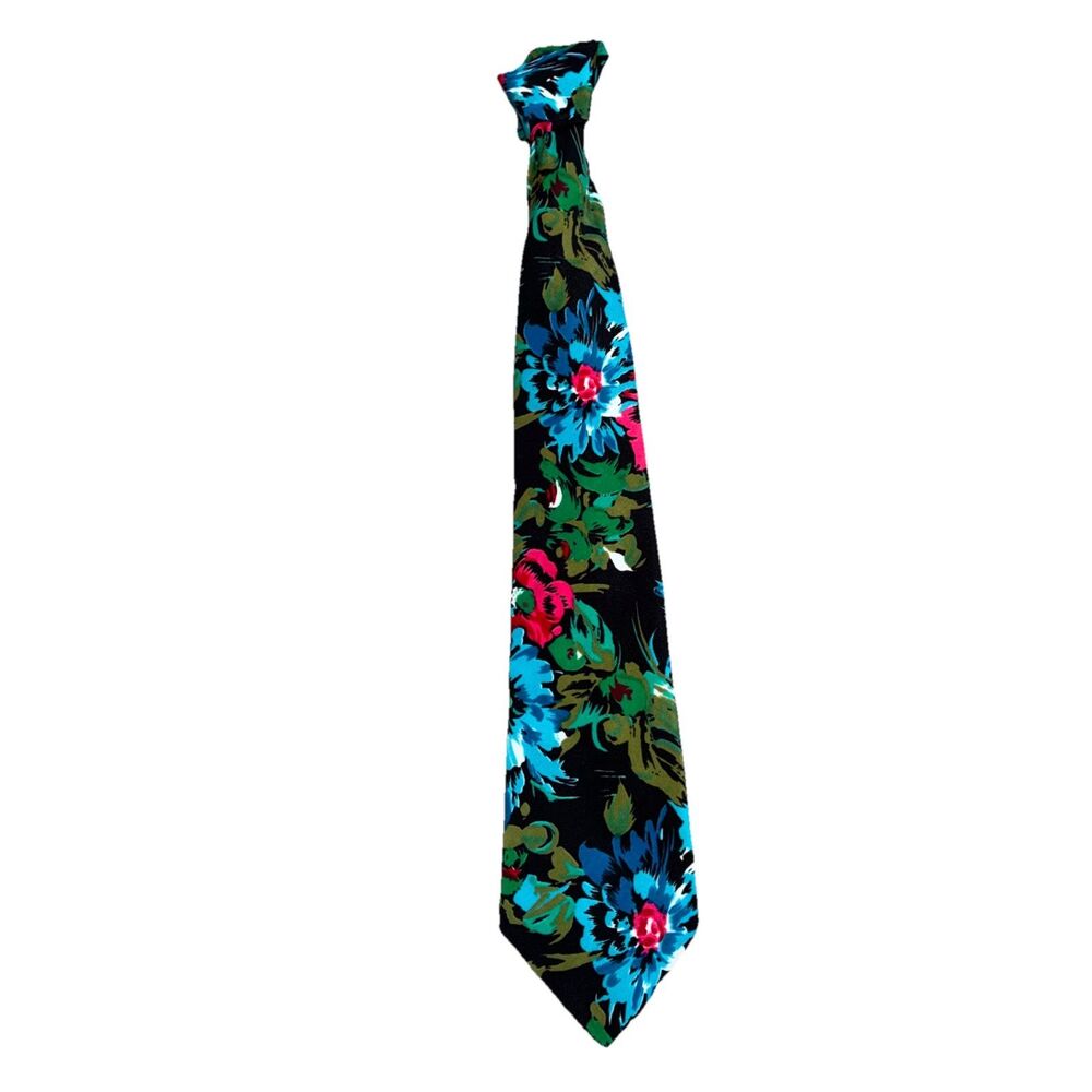 Custom Designed RARE Men’s Multicolor Spring Vibes Floral Men’s Tie 56” Necktie